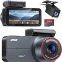 2.5K Dash Cam Front and Rear with 64GB Card, Car Camera with 3.39" IPS Screen, WDR Night Vision, Parking Monitor, G-Sensor Dash Camera