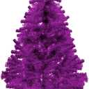 Christmas Tree, 6ft Artificial Tinsel Christmas Tree for Home Decorations, 550 Branch Tips Premium Hinged Holiday Xmas Tree for Halloween Decor (Purple)