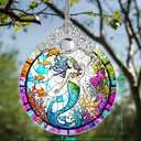Mermaid Stained Glass Ornament - Christmas Tree Decor, Mermaid Gifts & Holiday Xmas Gifts Ideas