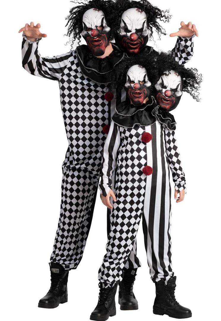 Morph Two Headed Scary Clown Costume for Kids, Kids Killer Clown Costume, Boys Halloween Costumes, L