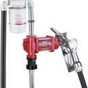 TOPWAY 12V DC Gasoline Fuel Pump, 10GPM Self-priming Oil Transfer Pump Kit With Particulate Filter, Fuel Nozzle, Discharge Hose & Suction Pipe for Gasoline Diesel Biodiesel Kerosene & More