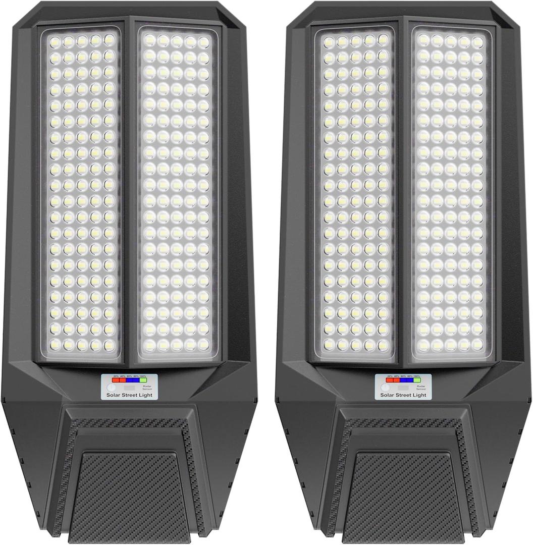 loyoele Ultra-Bright Solar Street Light with Motion Sensor, 11000W Commercial Outdoor Solar Security Light, IP67 Waterproof, Dusk-to-Dawn LED Flood Light for Yard, Parking Lot, Driveway, Barn, Garden
