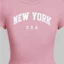 RoseSeek Girl's 2 Piece Summer Outfits Letter Graphic Tees and Wide Leg Baggy Pants Set Casual Cute Clothes (Pink)