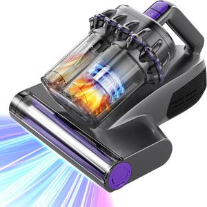 Mattress Vacuum Cleaner, Anti-allergen Bed Vacuum Cleaner with UV-C Light & High Heating Tech, 16Kpa Suction 600W Powerful Handheld Vacuums for Dust & Pet Hair