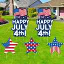4th of July Yard Signs Memorial Day Decorations Outdoor, Fourth of July Decorations Patriotic Decor Independence Day Decorative Garden Party Decor for Home Lawn Patio