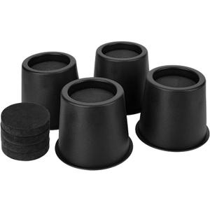 BTSD-home Round Bed Risers 4 inch Heavy Duty Furniture Risers Table Chair Risers Lift up to 10000 Pounds Rise up 3.5 inch Set of 4 Pieces (Black)