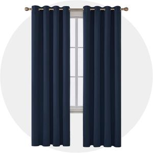 Deconovo Blackout Curtain Room Darkening Panel for Bedroom or Living Room Grommet Thermal Insulated Lighting Reduce Drape 52 x 95 Inch Navy Blue 1 Panel