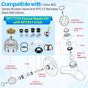 Acrylic Single Handle Trim Set, Complete Faucet Repair Kit Replacement Compatible with Delta 600 Series Shower Valve, Compatible with RP212 Stainless Steel Ball Valves (1 Pack,Knob)