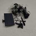 Minetom Solar Outdoor Lights - 38Ft 15 LED Waterproof Solar String Lights with USB Port and Cable Ties, Commercial Shatterproof G40 LED Bulbs, Hanging Patio Light for Backyard Porch Bistro Decor