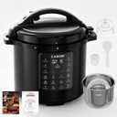 8Qt Electric Pressure Cooker 12-in-1, 1200W Stainless Steel Multi-Cooker, Slow Cook, Rice Cook, Steamer, Saut, Yogurt Maker, Warmer & Sterilizer, Safer Venting Design with Recipe Book, Black