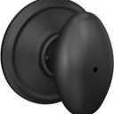 Schlage F40 SIE 622 Sienna Door Knob, Bed & Bath Privacy Lock, Matte Black (Standard)