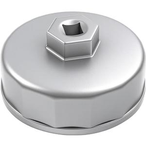 Heavy Duty 74mm 14 Flutes Oil Filter Wrench, 3/8" Square Drive Oil Filter Removel Tools, Oil Housing Cap Socket Remover Compatible with Most Cars Oil Filter Tool