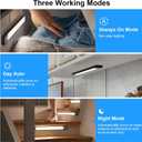 YELKO Under Cabinet Lighting, 12inch Led Motion Sensor Cabinet Lights, 1500mAh Battery Operated Closet Lights, Cordless Rechargeable Motion nightlights for Kitchen,Bathroom, Hallway