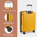Kono Carry-On Suitcase 20in Expandable ABS+PC Airline Approved Yellow