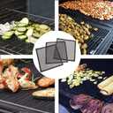 Grill Mesh Mat Set of 3 - Heavy Duty BBQ Non-stick Cooking Sheet Liners Reusable Teflon Barbecue Grilling Net for Outdoor Smoker, Pellet, Gas, Charcoal Grills (15.7x13 Inch)