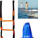 Boat Rope Ladder, 3 Step Heavy Duty 880lbs Strength Climbing Marine Rope Ladder with Reinforced Steps, Perfect for Inflatable Boat, Kayak, Motorboat, Canoeing