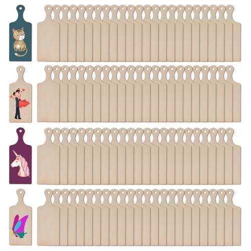 96 Pcs Mini Wooden Cutting Board With Handle Paddle Small Cheese Chopping Kitchen Board Wooden Cooking Serving Charcuterie Board For Kitchen Decor Crafts Diy (9.5 * 3.5 Inches) Natural