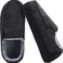 ONCAI Mens Clog Slippers with Arch Support Stripe Faux Fur Cotton-Blend High-Density Memory Foam Warm House Slippers Slip-on Indoor Outdoor Rubber Sole Size 7-16