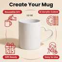 4 Pcs Mug Painting Kit Paint Your Own Mug With Gift Box Crafts for Couples Mom and Dad and friends DIY Gift(12 OZ)