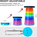 Doseno Upgraded Foldable Stool Thickened, Portable Collapsible Stool Retractable Stool for Fishing, Hiking Tours, BBQ, Parties, Outdoor Activities (Rainbow), 9.7 inches x 17.5 inches