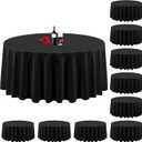 10 Pack Black Round Tablecloth 120 Inch Round Table Cloth Washable Polyester Fabric Bulk Linen Tablecloths Round Table Cover for Parties Wedding Banquet Buffet Dinning