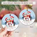 2 x Family of 3 Christmas Ornament 2025 - Our First Christmas As A Family of Three Ornament, Baby First Christmas Ornaments for New Parents, Newborn, Mom and Dad Gifts Ideas Ceramic Hanging Decor