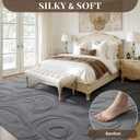 UKISS Washable Rugs 8'x10' Area Rugs for Living Room ，Ultra Soft Faux Rabbit Fur Embossed Rug for Bedroom, Non Slip&Non-Shedding Low Pile Large Carpets for Home Decor Gray