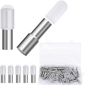58 Pcs Shelf Pegs Pins,5mm 1/4 Inch Dual Diameter Metal Shelf Support Pegs with Silicone Covers,Kitchen Cabinet Pegs for Shelves,Shelf Bracket Holders for Furniture Glass Corner & Closet Wood Shelves