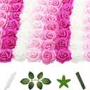 100 Pcs 2 Inch Artificial Flowers Faux Foam Fake Rose Head Bulk for Home Decor Wedding Decoration Bridal Shower Wall Table Centerpiece Arrangement DIY Craft (4 Shades of Pink White)
