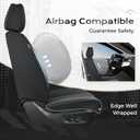 Coverado Car Seat Cover, Cover for Cars Front Seat, Premium Leather, Universal Fit Waterproof Seat Protectors, Car Seat Cushion Non-Slip for Most Cars-Black