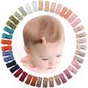 CLLOT 40pcs Mini 1.2" Grosgrain Ribbon Snap Clips - Tiny Fine Thin Hair Bows in Pairs for Baby Girls, Toddlers, and Infants