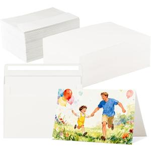 CXIIPOL 100 Sets Watercolor Cards with Envelopes, 140 lb/300 GSM Pure Cotton Watercolor Paper Cards and Envelopes, 4 x 6 Inch Blank Watercolor Card for Painting, Weddings Invitations, Greeting Card