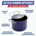Blue Diamond 8QT Nonstick Stockpot with Glass Lid, PFAS-Free Ceramic, Multipurpose Cooking, Sauces & Soups, Pasta, Boiling & Canning Pot, Dishwasher & Oven Safe, Stainless Steel Handles, Navy