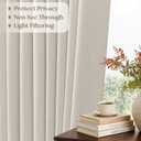 Natural Pinch Pleated Semi Sheer Curtains 120 Inches Long 2 Panels Set for Living Room Bedroom, Memory Shape Pinch Pleat Thick Flax Linen Textured Light Filtering Privacy Extra Long Window Curtains