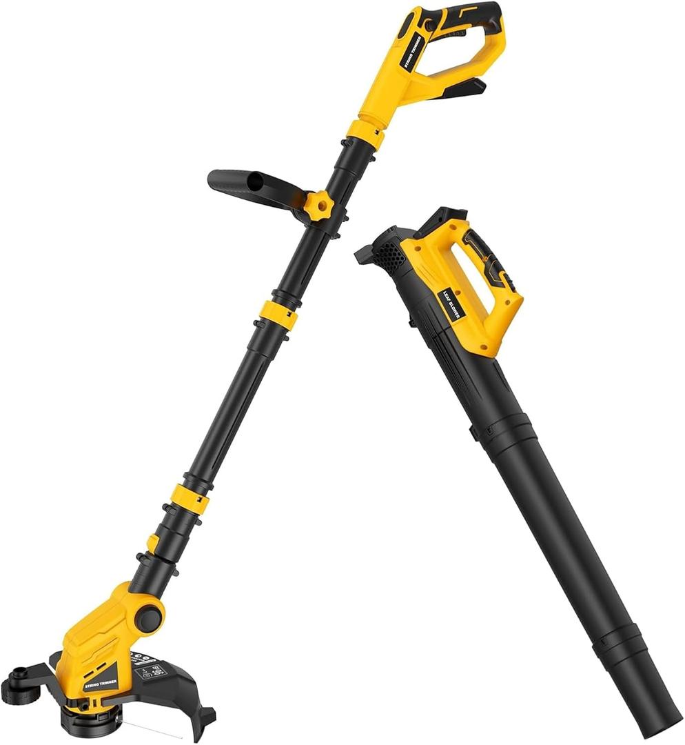 Cordless Weed Eater and Leaf Blower Combo Compatible with Dewalt 20V Max Battery(Battery Not Included), 12 Inch Weed Trimmer/String Trimmer with Auto-Feed, Lightweight 20V Leaf Blower Cordless