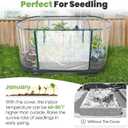 KING BIRD Raised Garden Bed with Cover Galvanized Oval Planter Garden Box Outdoor for Gardening, Vegetables, Flowers 71x36x12 in, White