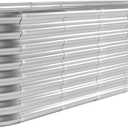Land Guard 8×2×2ft Galvanized Raised Garden Bed Kit, Raised Garden Boxes Outdoor, Oval Metal Raised Garden Beds for Vegetables, Gray