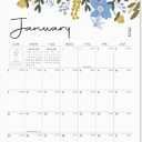 Cabbrix Wall Calendar 2025, 18 Monthly Calendar from Jan 2025 - Jun 2026, 15 x 12 Inches, Hanging Hook, Twin-Wire Binding, Floral Design Calendar for Easy Organizing (Flora)