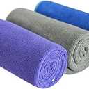 Sinland 3 Pack Multi Purpose Microfiber Gym Towels Fast Drying Sports Towel Super Soft and Absorbent Travel Camping Towels for Swimming Beach Hiking Yoga 40CM X 80CM Slate Grey+Grape+Blue Orichil