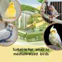 Bird Bath for Cage Parakeets, Indoor Cockatiel Bathtub Shower with Pump, Parrots Shower Accessories for Birdcage, Parrot Bathtub with Shower Running Water for Finches, Canaries, Lovebirds (Green)