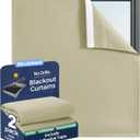 Portable Blackout Curtain No Drill Blinds, Easy Install Blackout Window Cover Bathroom Curtains, Light Blocking Window Curtain Panels Pack of 2pcs. (Beige, 29" W x 30" L)
