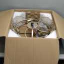 20 Inch Gold Caged Ceiling Fan with Light, Flower Chandelier Ceiling Fan with Lights Remote Control, Modern Crystal Fandelier 6 Speeds for Girl's Bedroom, Living Room