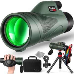 12x60 HD Monocular Telescope for Adults with Smartphone Adapter Tripod Hand Strap - High Power Monoculars Equipped with Large BAK4 Prism & FMC Lens - Suitable for Bird Watching Sports Hiking Traveling