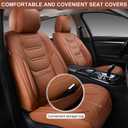 TIEHESYT Car Seat Covers Full Set, Breathable Leather Automotive Front and Rear Seat Covers, Car Seat Protectors Full Set, Compatible with Most Vehicles, SUV (Brown, Front Pair)