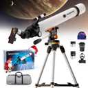 Telescope 70 mm Aperture 700 mm Refractor Portable Telescope for Adults Beginners for Viewing Moon Planets Stargazing with Tripod Phone Adapter Carrying Bag