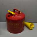 Eagle 5 Gallon Type I Red Safety Gas Can for Gasoline with Flame Arrester, Self-Closing Lid, and F-15 Funnel, Made in the USA, Galvanized Steel Flammable Storage Can, UI50FS