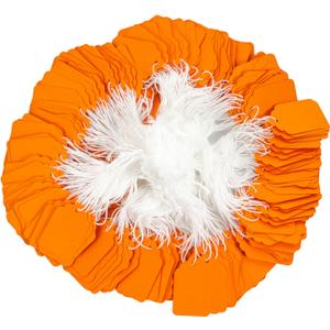1000 Pcs Orange Blank Hang Tags with White Cotton String Attached - 1.88"x1.18" Small Blank Price Tags for Clothing, Retail, Gift Packaging, Craft Supplies - Sturdy Cardstock Paper