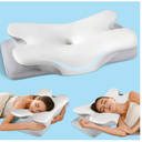 Cervical Neck Pillow for Pain Relief Sleeping, Cooling Ergonomic Contour Side Sleeper Pillow for Neck Support, Odorless Soft Memory Foam Orthopedic Bed Rest Pillow for Back Stomach Sleeper, Grey