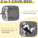 GASUR Dog Beds for Small Dogs with Cover Cave, Cat Beds for Indoor Cats, Rectangle Hooded Dog Puppy Bed with Blanket, Cozy Anti-Anxiety, Anti-Slip Bottom and Machine Washable (20", Grey)