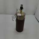 Natural Leather And Gold Poly Metal Table Lamp 19in